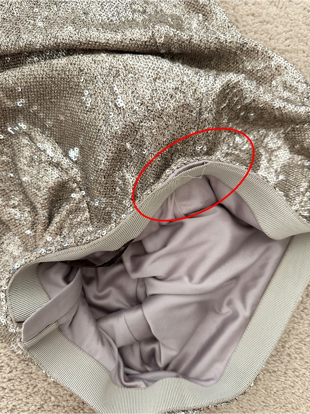 Sequin A-Line Skirt in Champagne Gold- Euro Summer / Party / Holiday - Picture 14 of 15